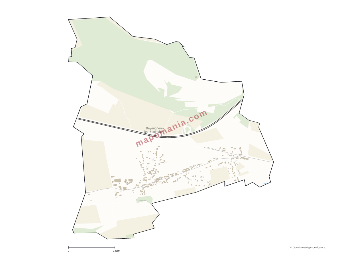 Carte de Bayenghem-lès-Seninghem à personnaliser