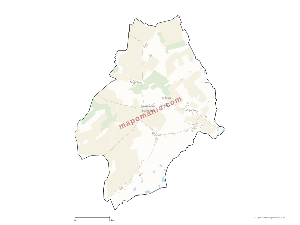 Carte de Bazinghen à personnaliser