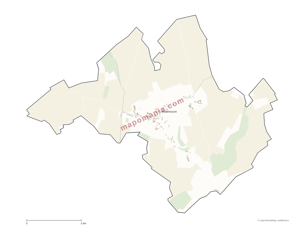 Carte de Béalencourt à personnaliser