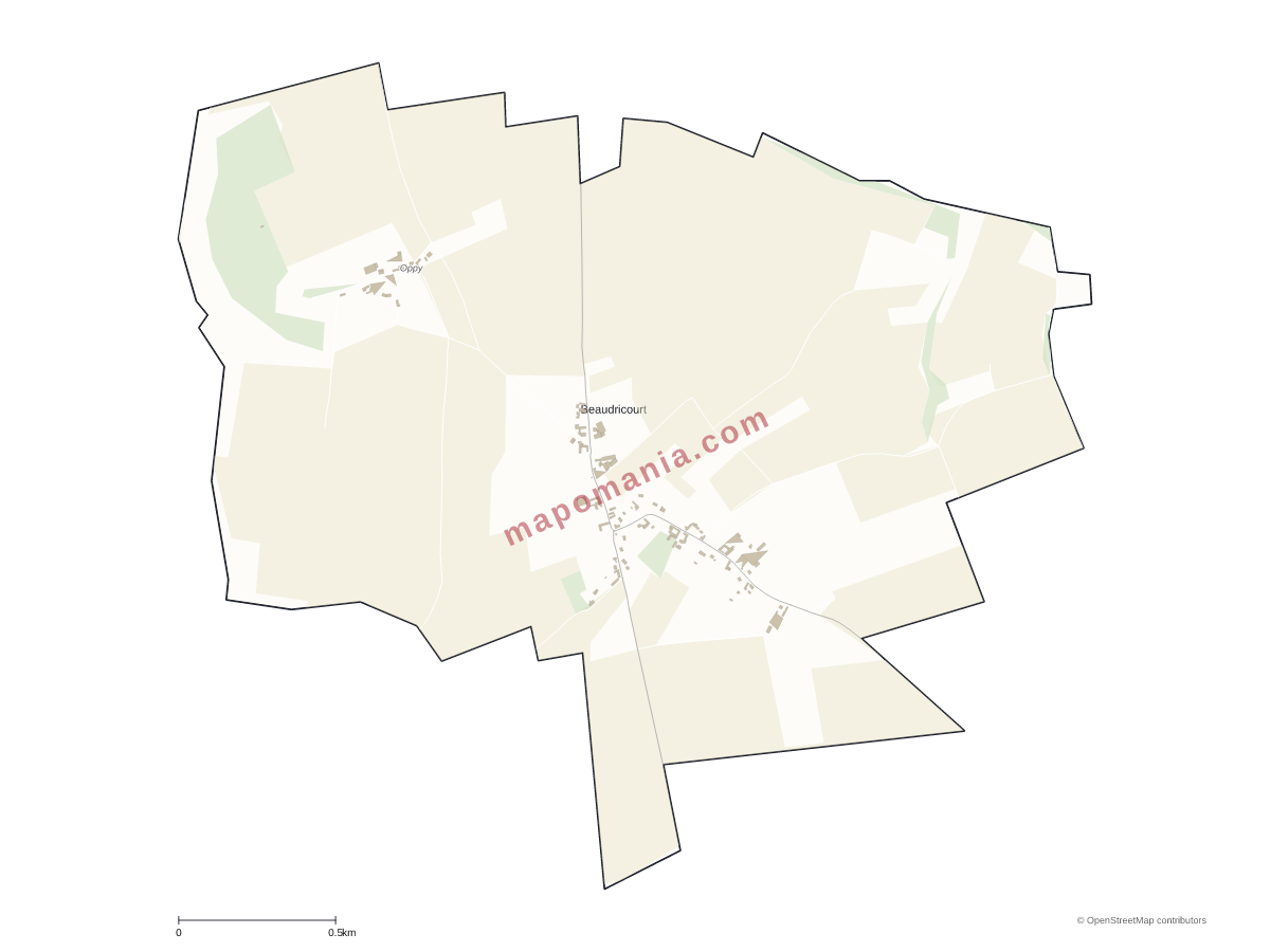 Carte de Beaudricourt à personnaliser