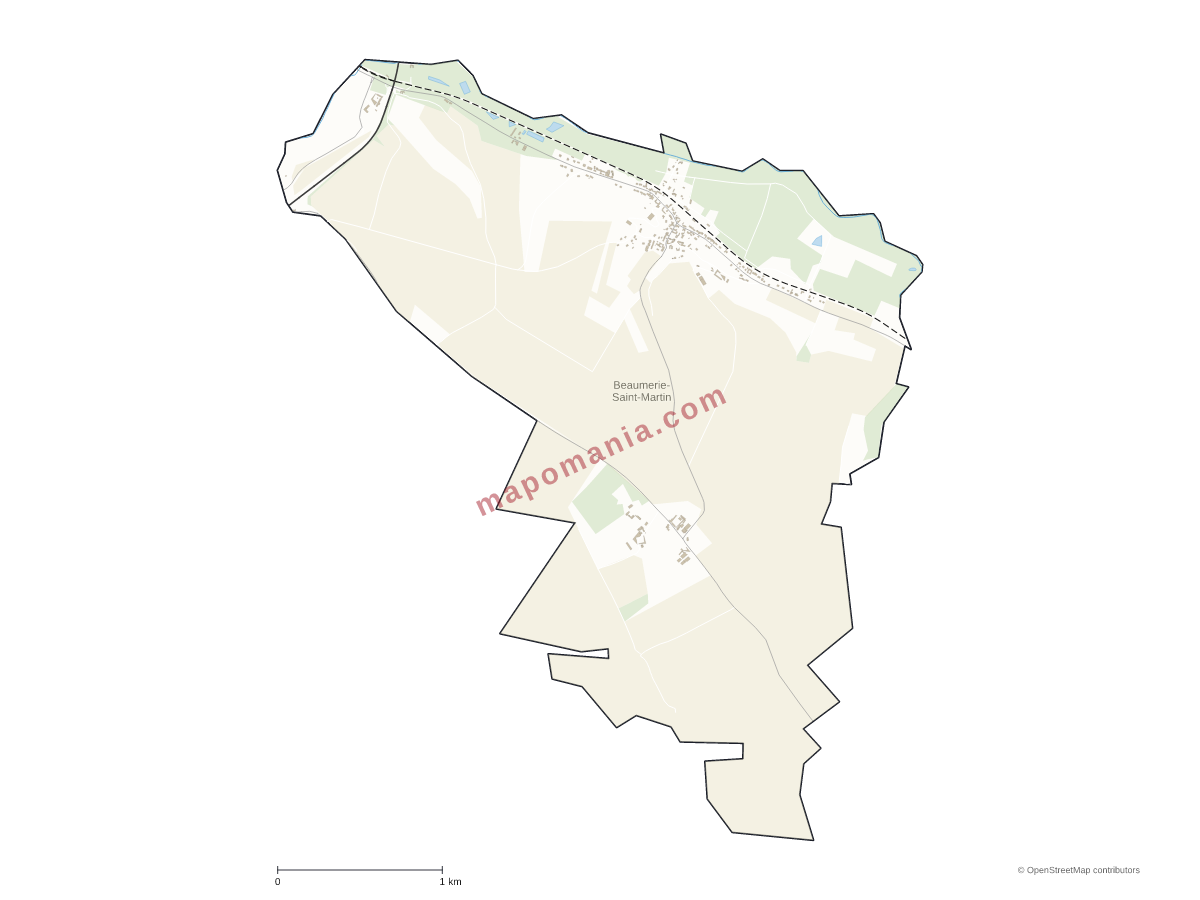 Carte de Beaumerie-Saint-Martin à personnaliser