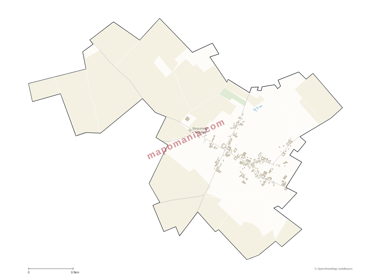 Carte de Beaumetz-lès-Aire à personnaliser