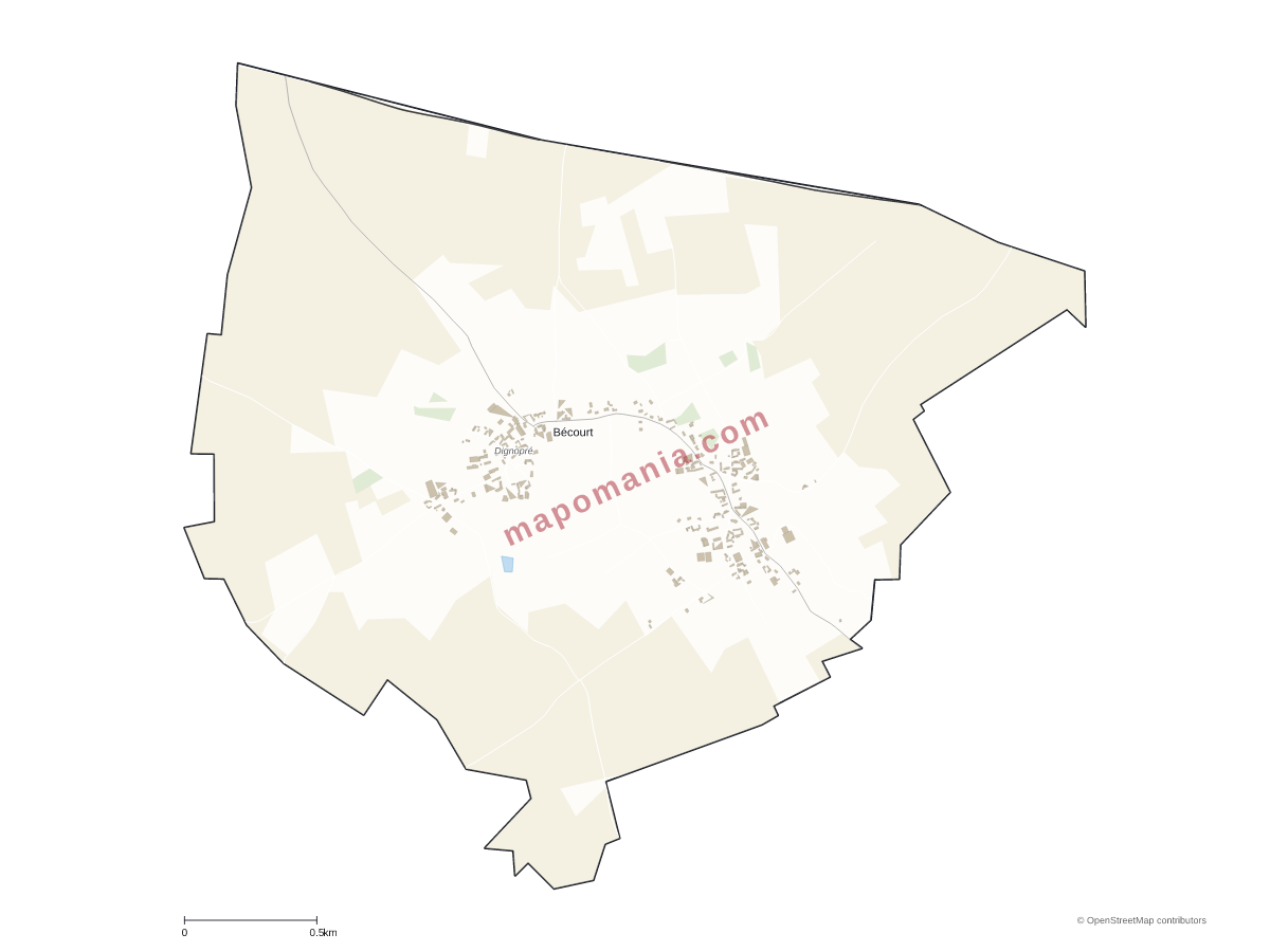 Carte de Bécourt à personnaliser
