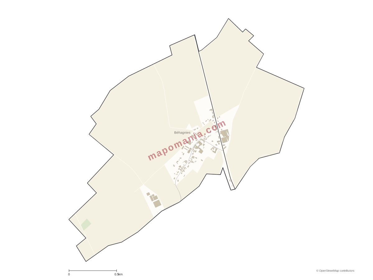 Carte de Béhagnies à personnaliser
