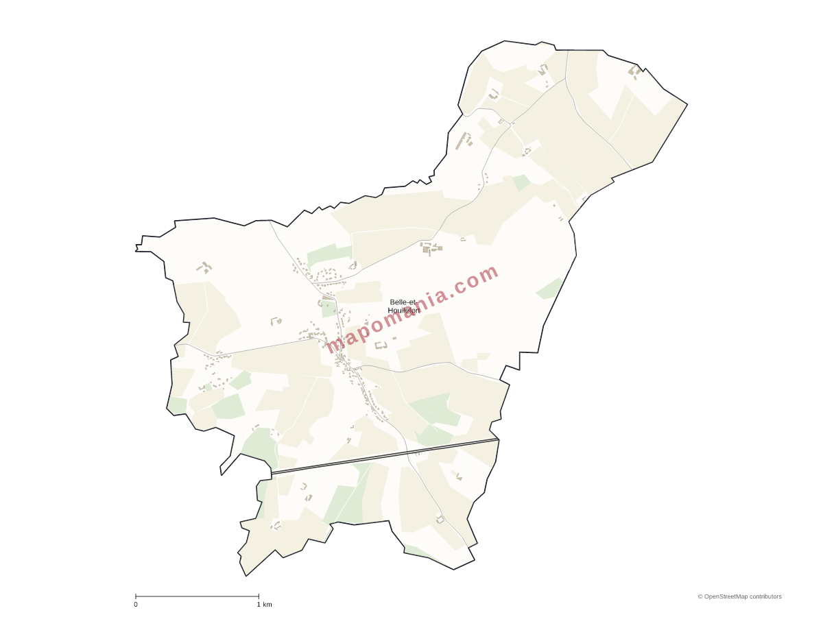 Carte de Belle-et-Houllefort à personnaliser