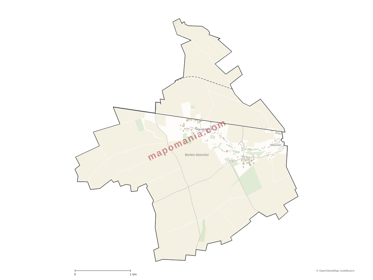 Carte de Berles-Monchel à personnaliser