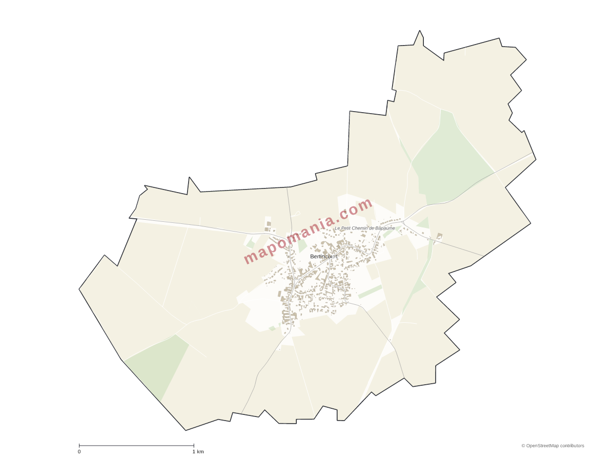 Carte de Bertincourt à personnaliser
