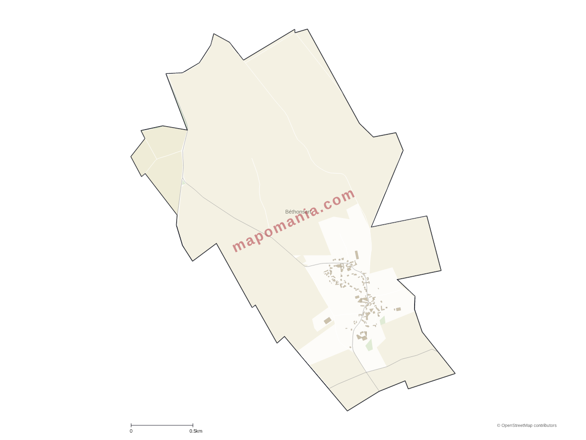 Carte de Béthonsart à personnaliser
