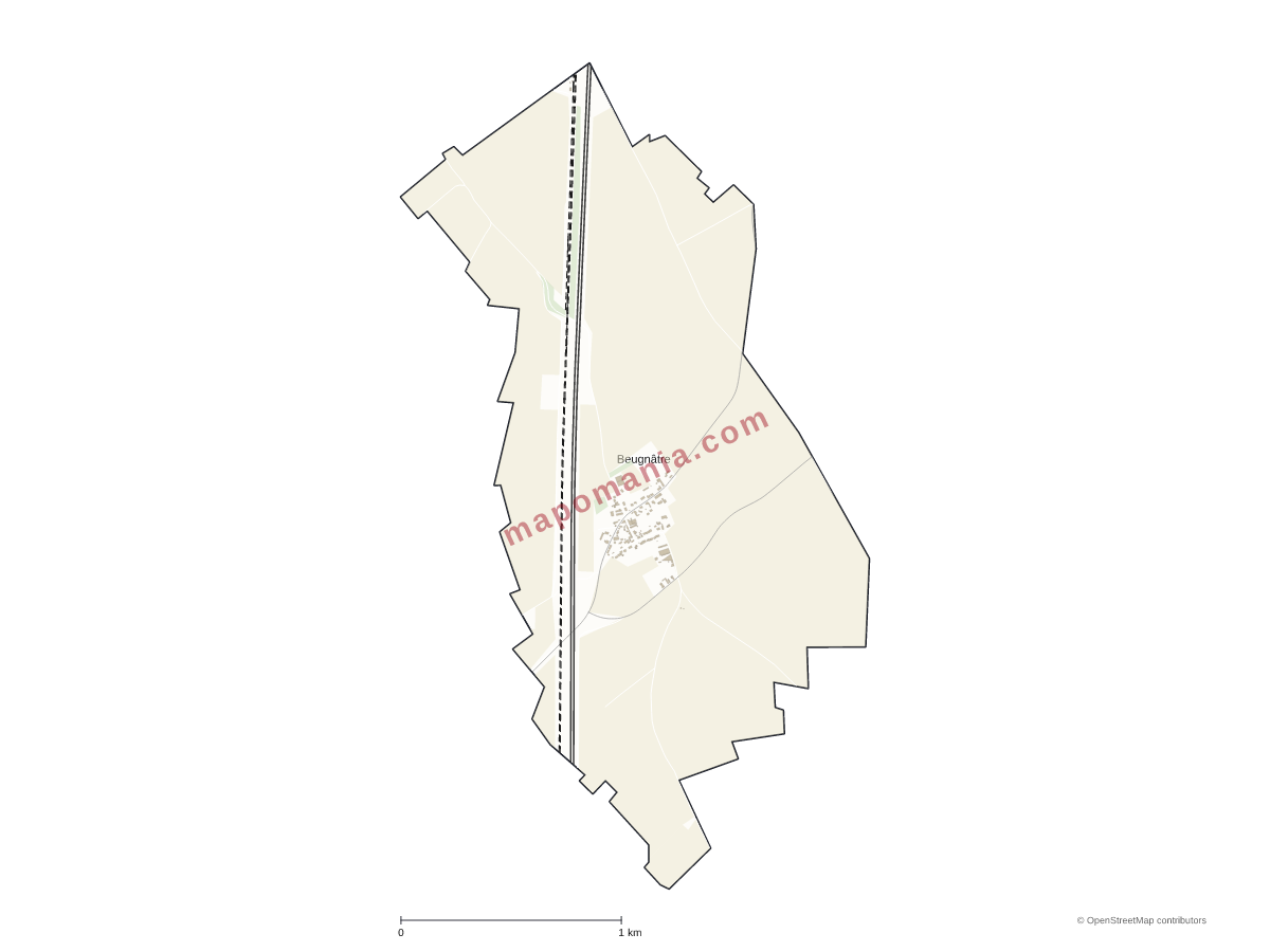 Carte de Beugnâtre à personnaliser