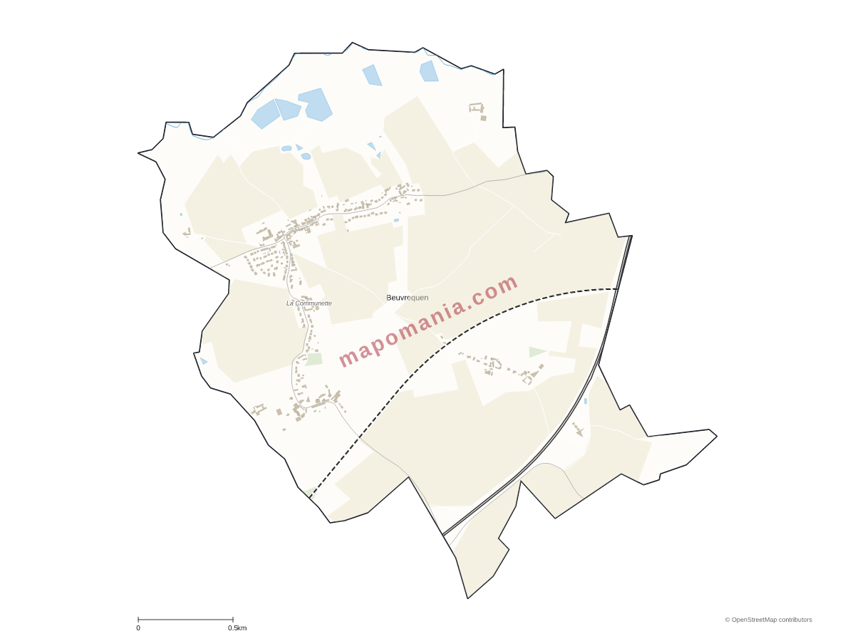 Carte de Beuvrequen à personnaliser