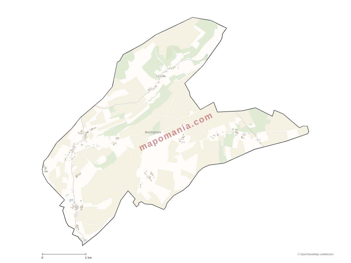 Carte de Bezinghem à personnaliser