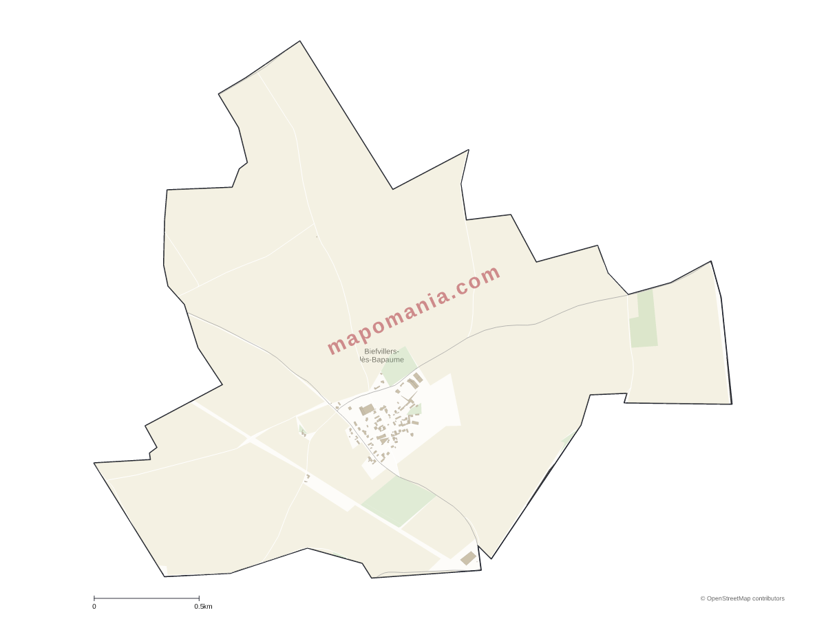 Carte de Biefvillers-lès-Bapaume à personnaliser