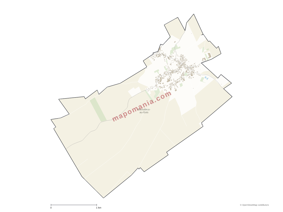 Carte de Bienvillers-au-Bois à personnaliser