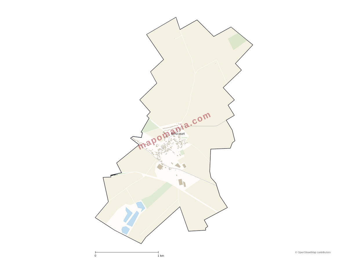 Carte de Bihucourt à personnaliser