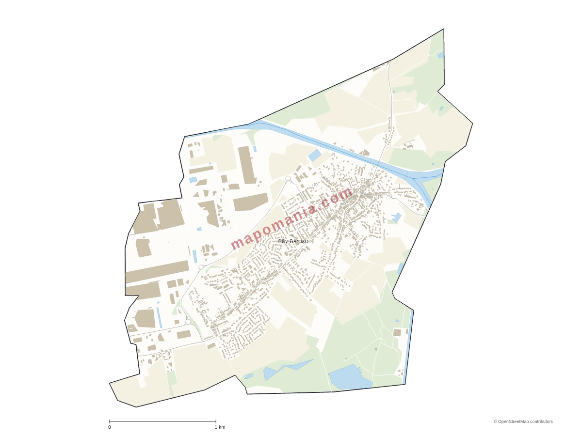 Carte de Billy-Berclau à personnaliser