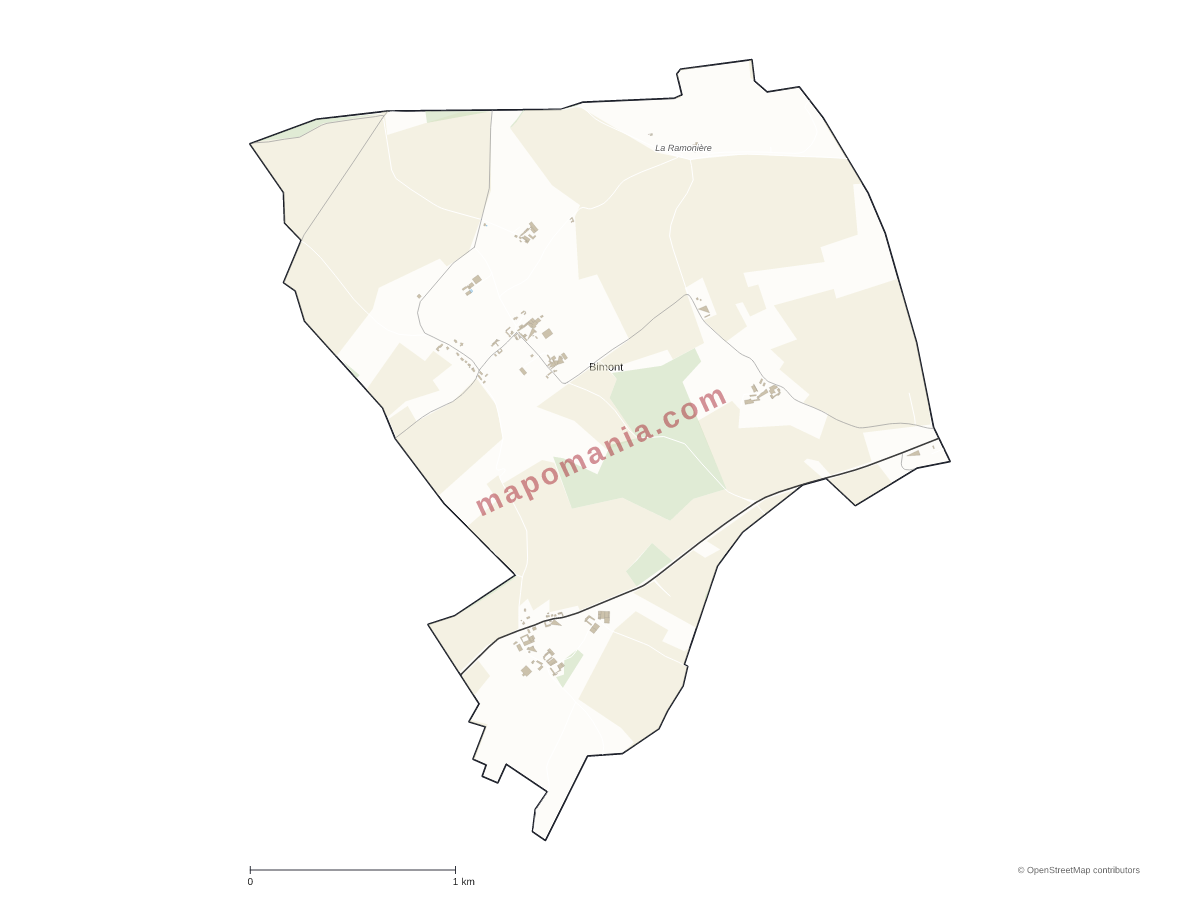Carte de Bimont à personnaliser