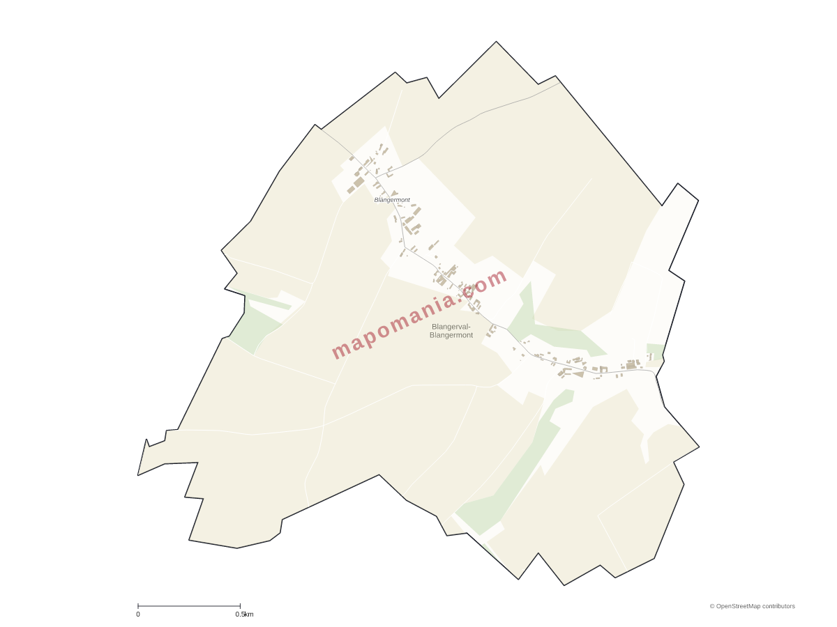 Carte de Blangerval-Blangermont à personnaliser