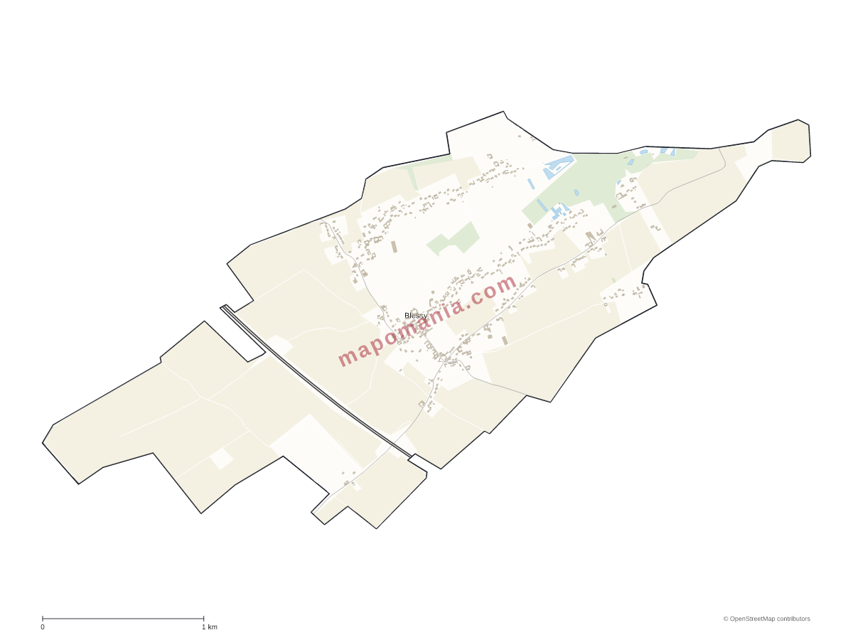 Carte de Blessy à personnaliser
