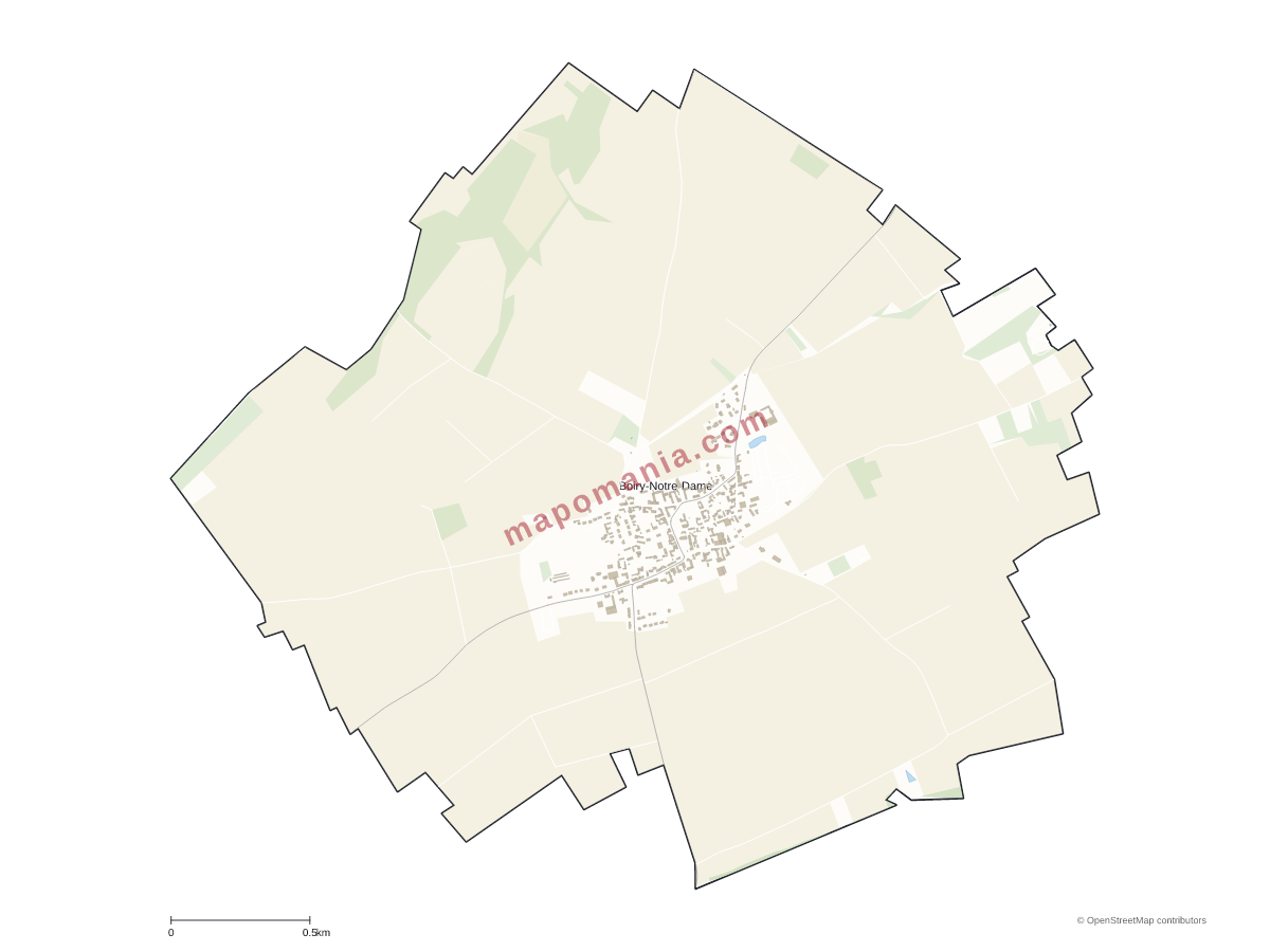 Carte de Boiry-Notre-Dame à personnaliser