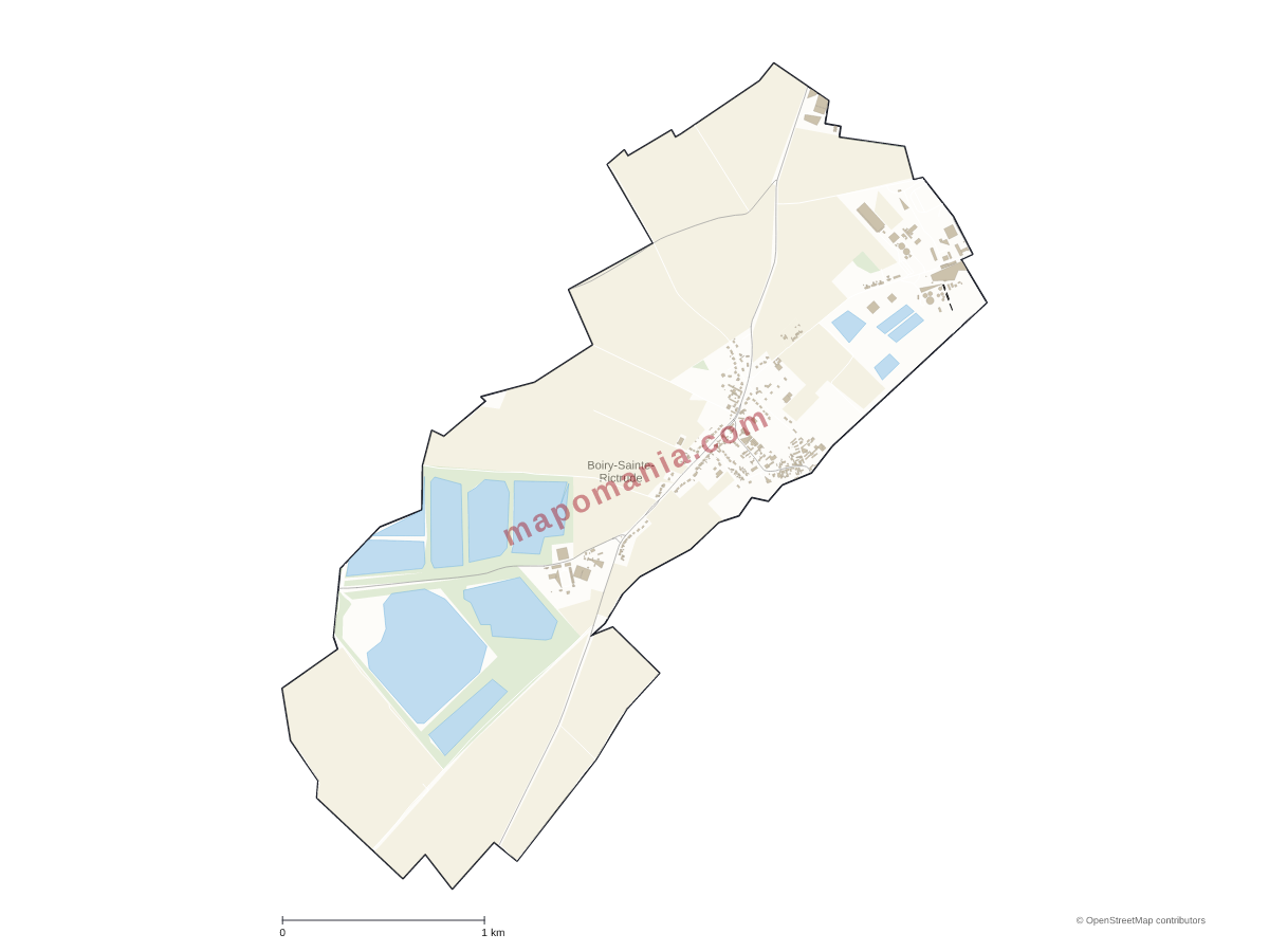 Carte de Boiry-Sainte-Rictrude à personnaliser