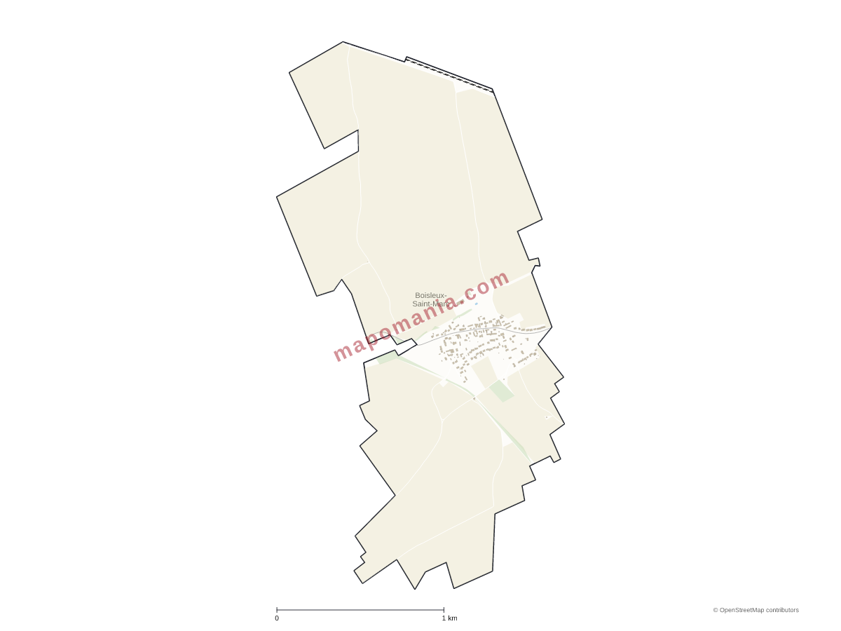 Carte de Boisleux-Saint-Marc à personnaliser
