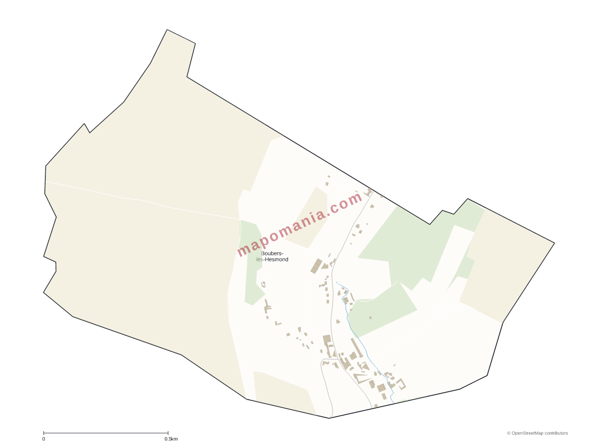 Carte de Boubers-lès-Hesmond à personnaliser