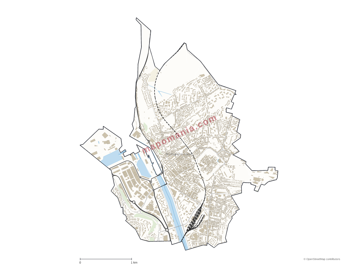 Carte de Boulogne-sur-Mer à personnaliser