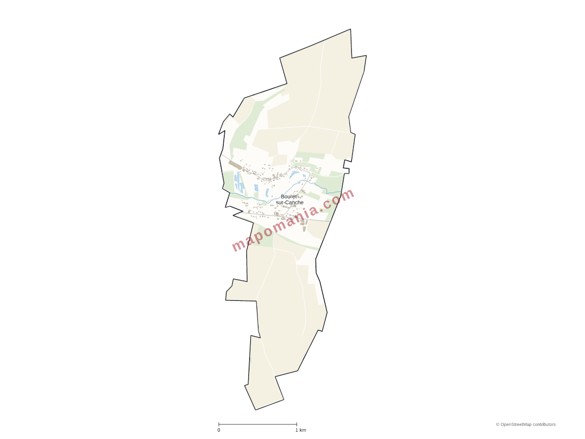 Carte de Bouret-sur-Canche à personnaliser