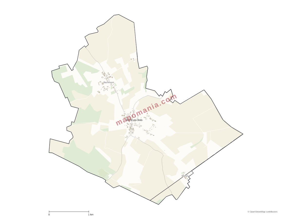 Carte de Buire-au-Bois à personnaliser