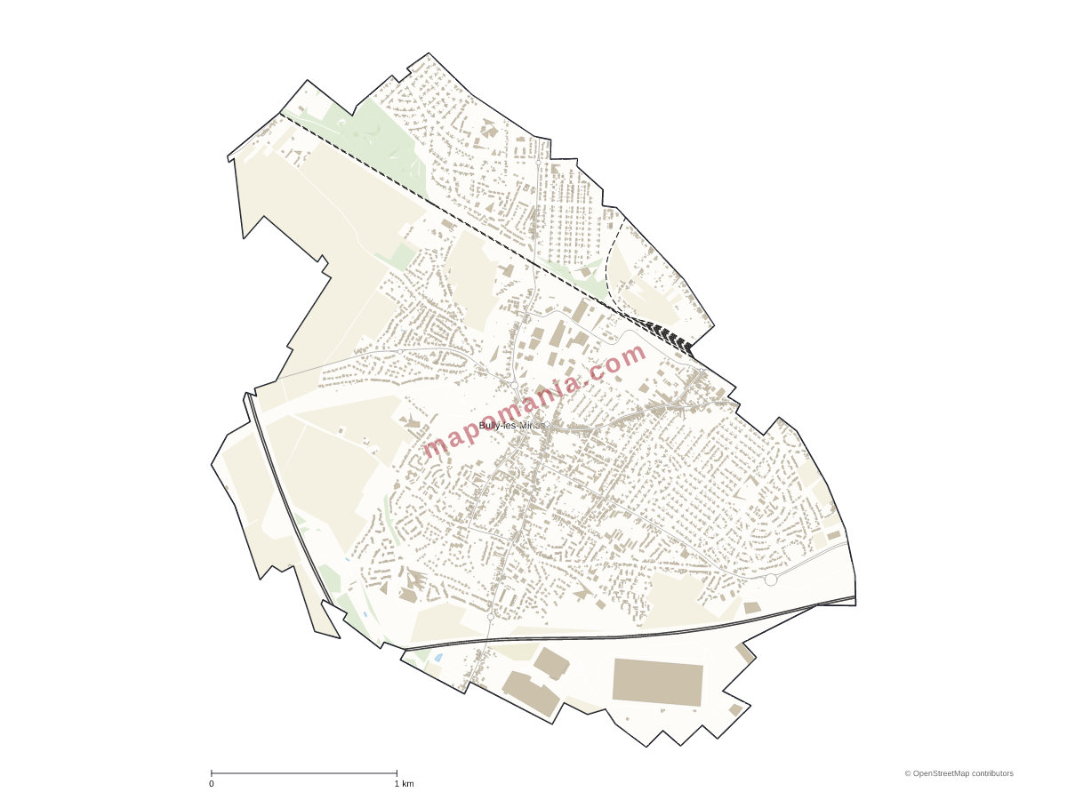 Carte de Bully-les-Mines à personnaliser