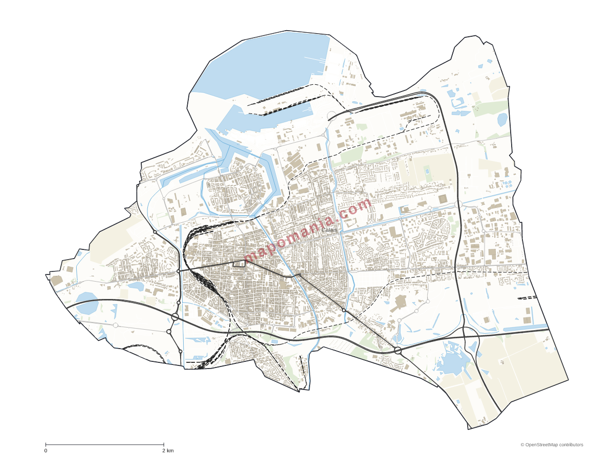Carte de Calais à personnaliser