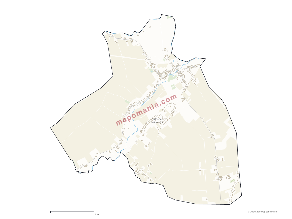 Carte de Calonne-sur-la-Lys à personnaliser