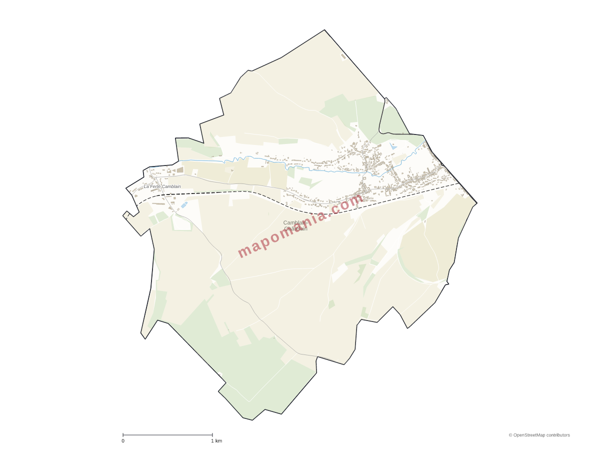 Carte de Camblain-Châtelain à personnaliser