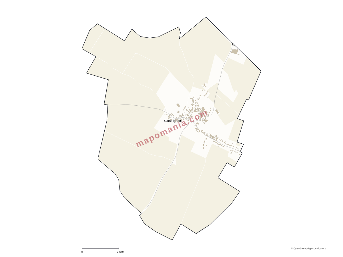 Carte de Cambligneul à personnaliser