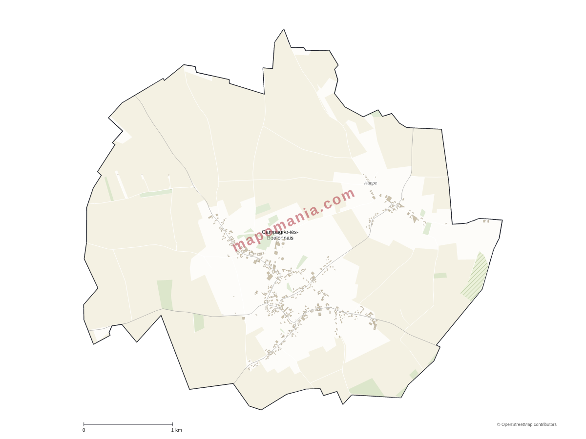Carte de Campagne-lès-Boulonnais à personnaliser