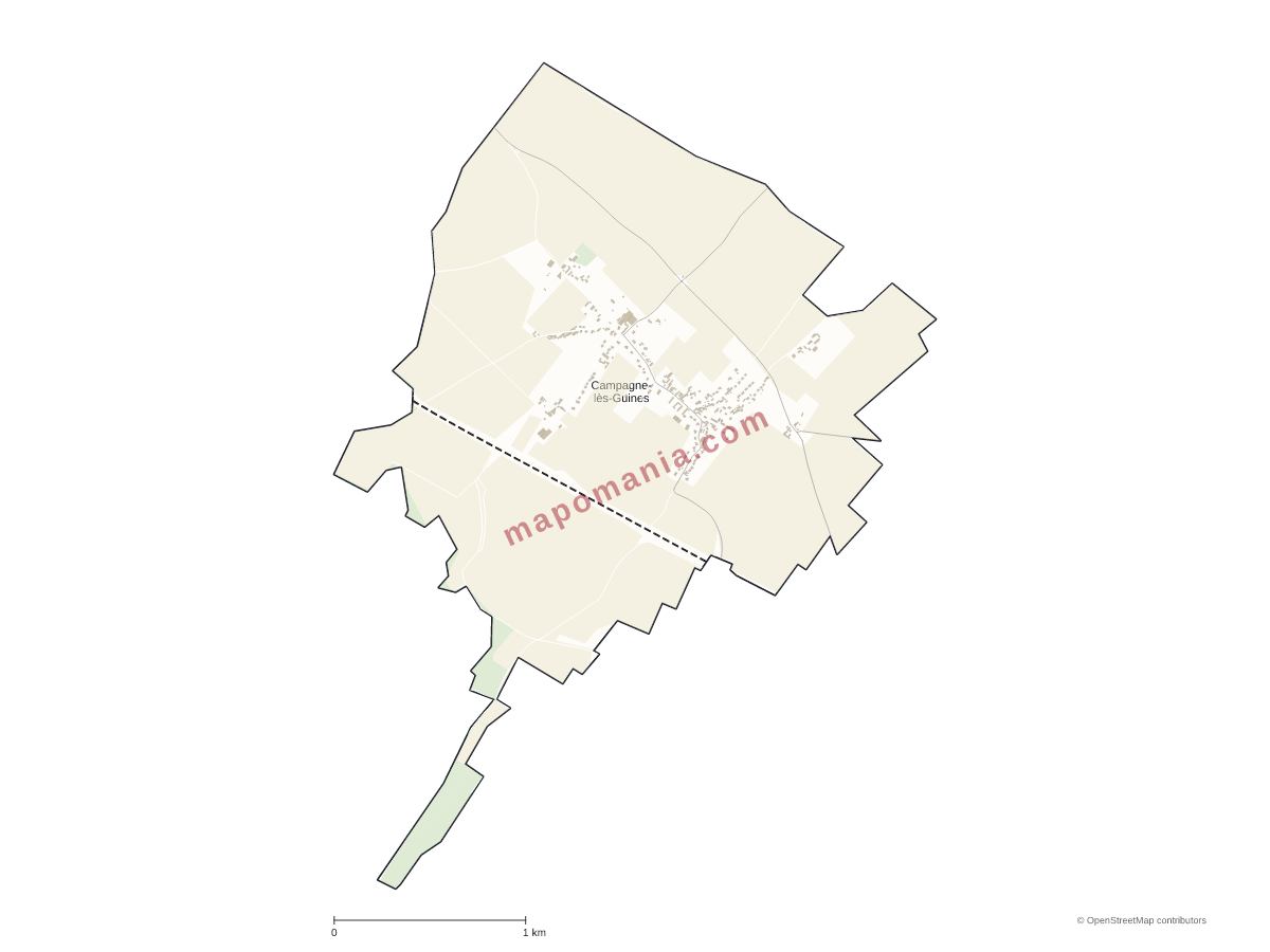 Carte de Campagne-lès-Guines à personnaliser
