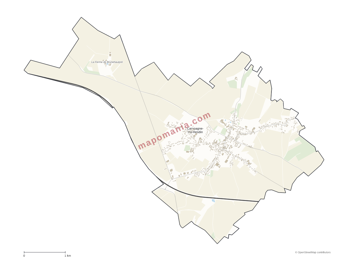 Carte de Campagne-lès-Hesdin à personnaliser