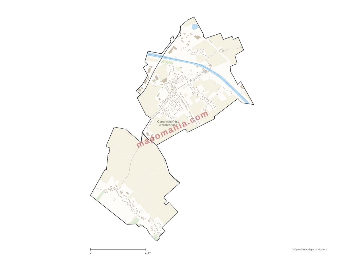 Carte de Campagne-lès-Wardrecques à personnaliser