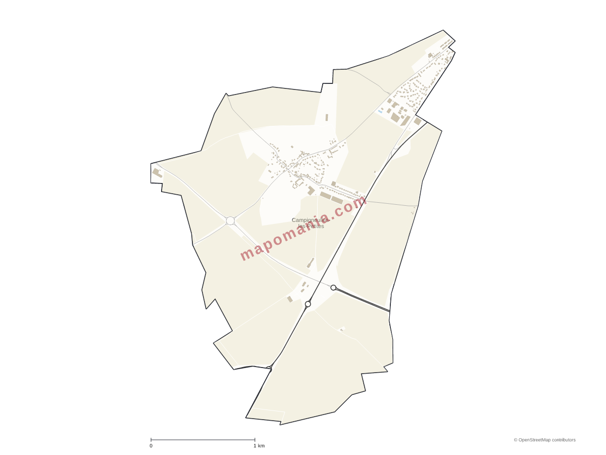 Carte de Campigneulles-les-Petites à personnaliser