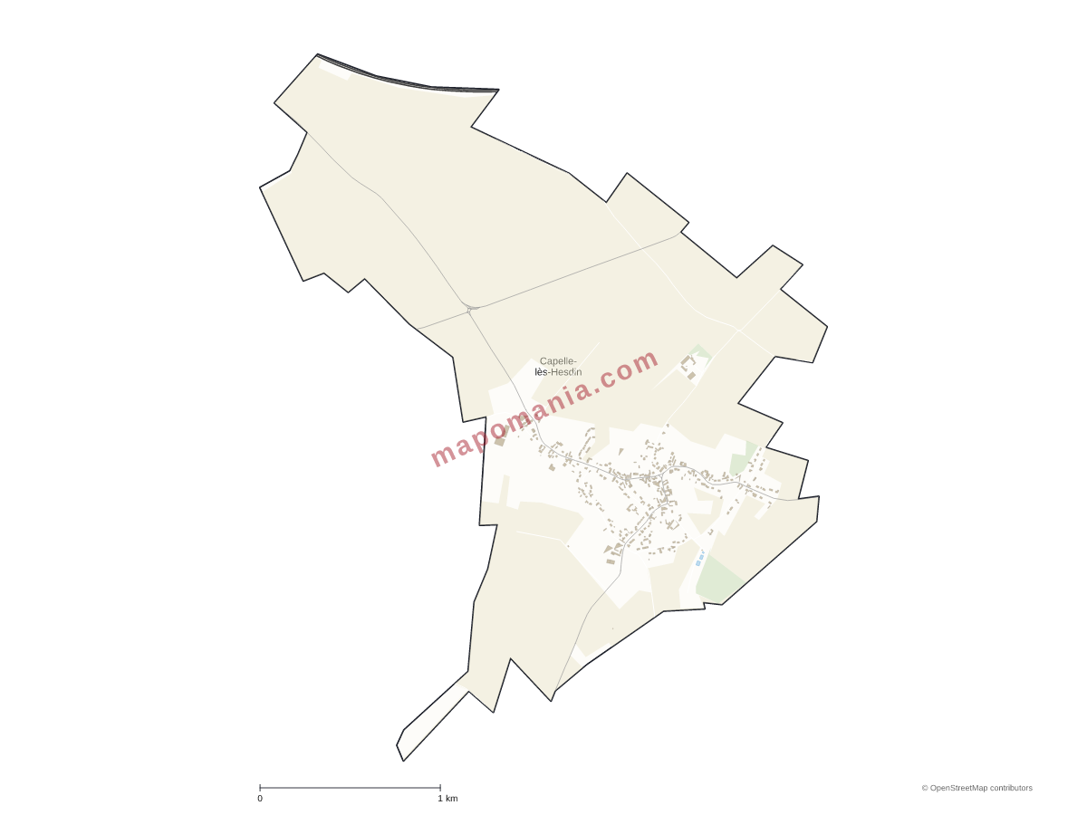 Carte de Capelle-lès-Hesdin à personnaliser