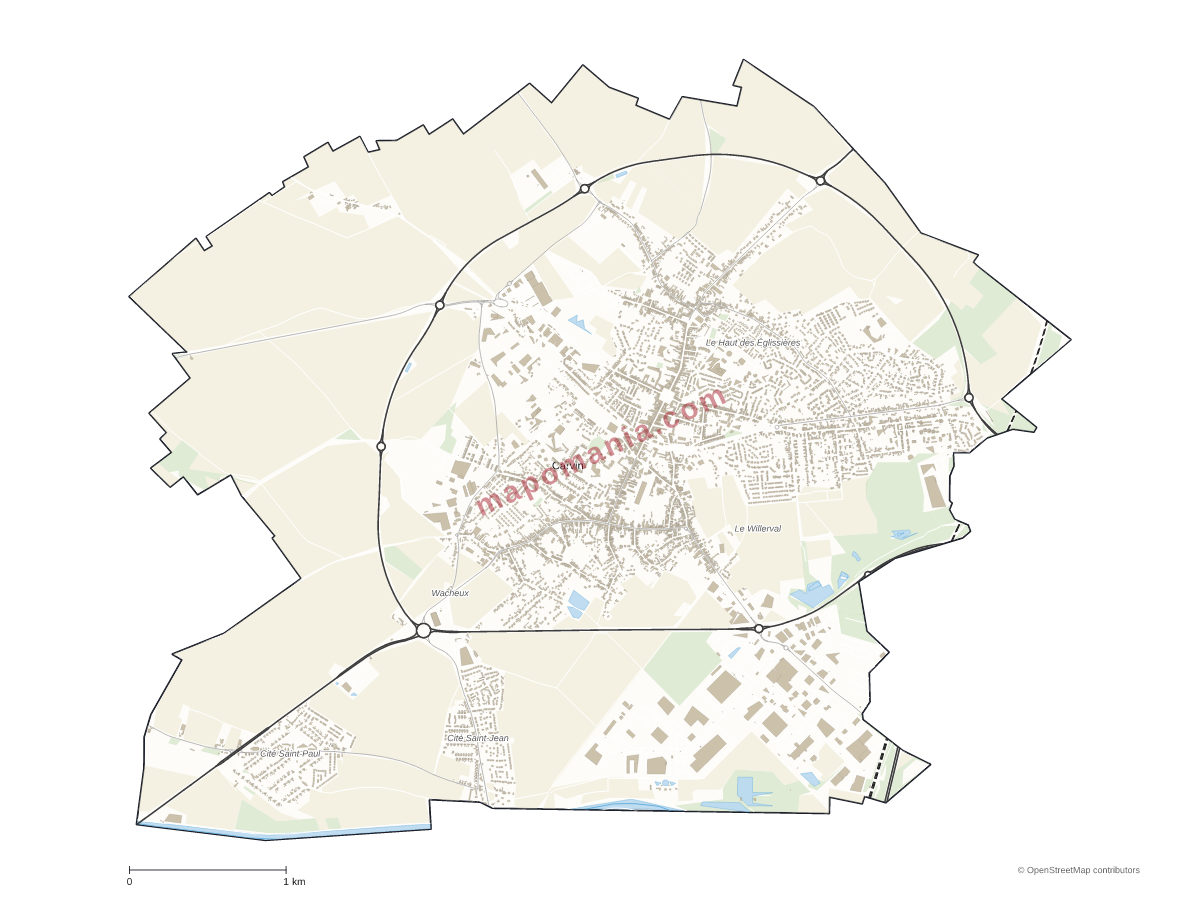 Carte de Carvin à personnaliser