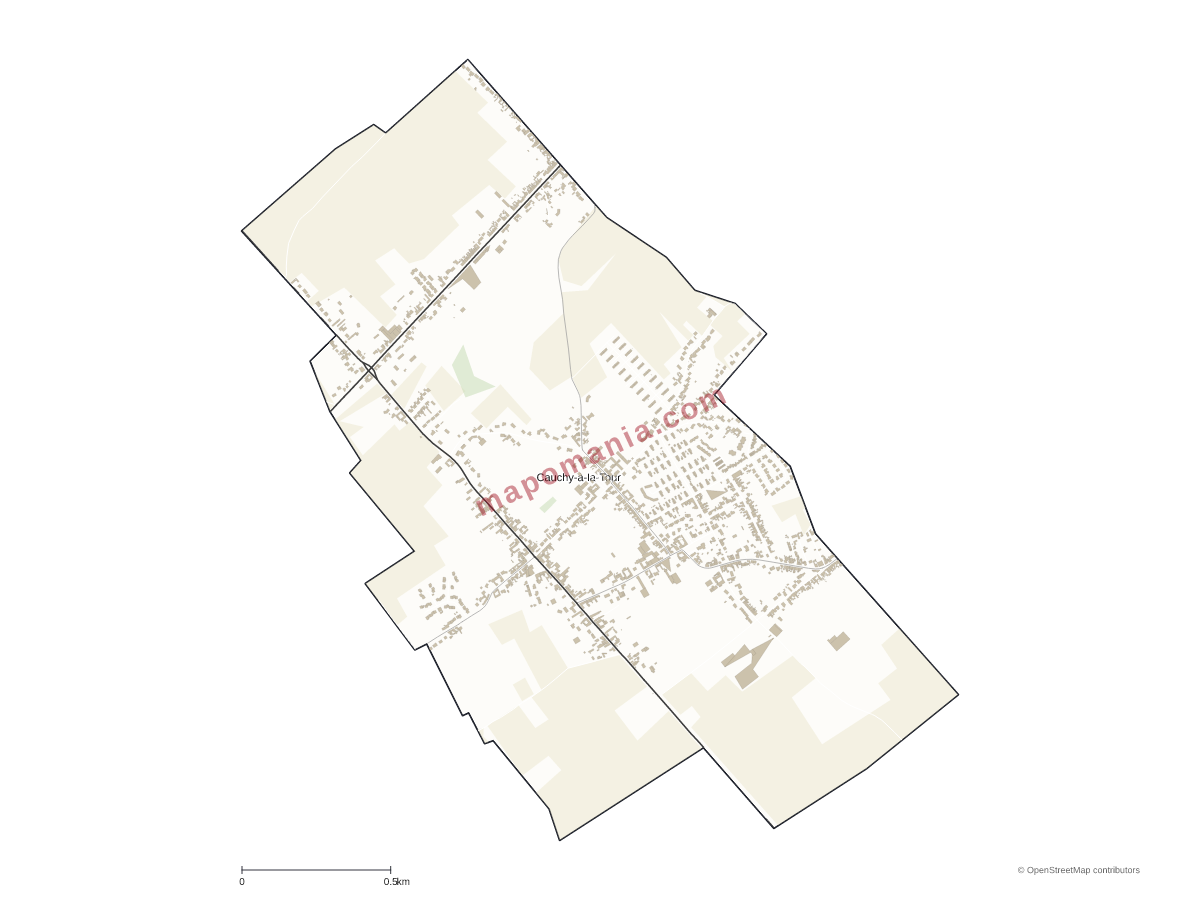 Carte de Cauchy-à-la-Tour à personnaliser