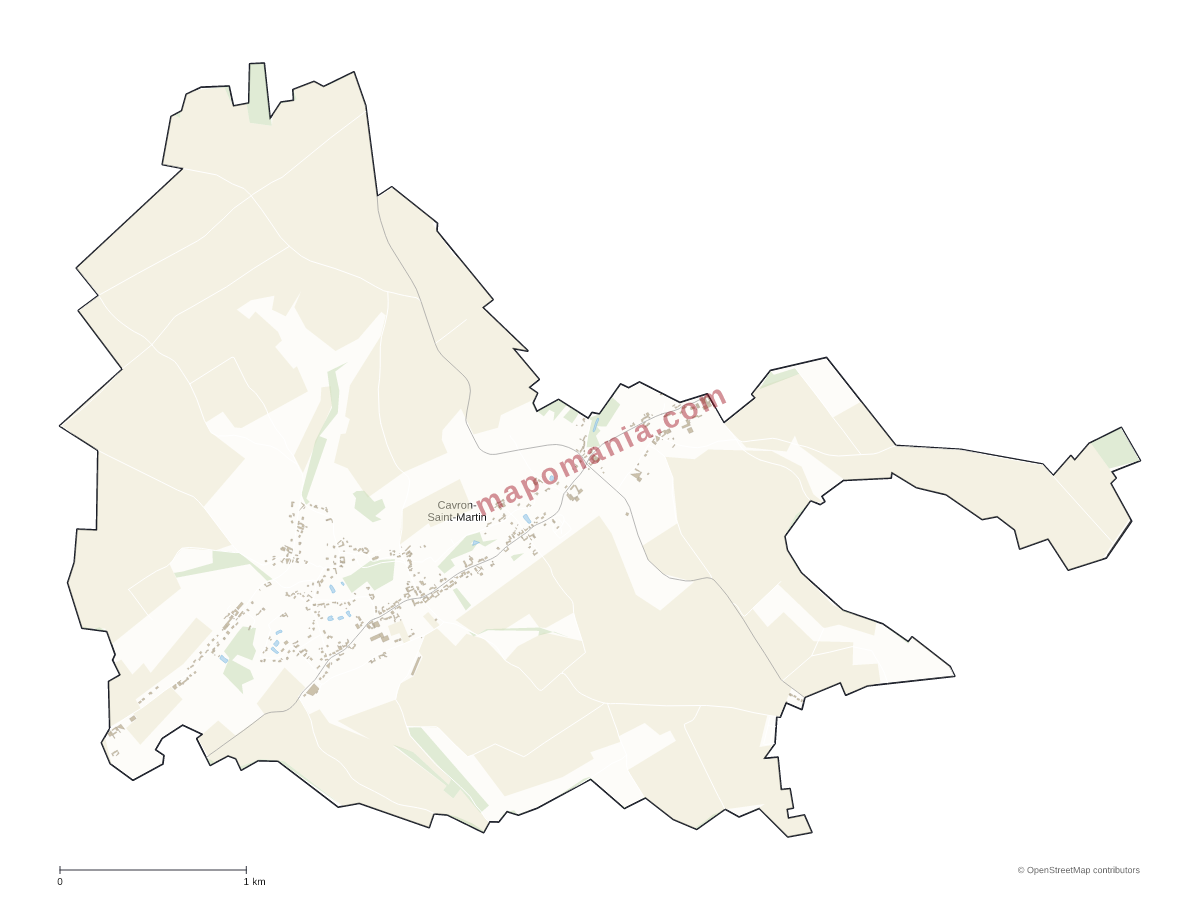 Carte de Cavron-Saint-Martin à personnaliser