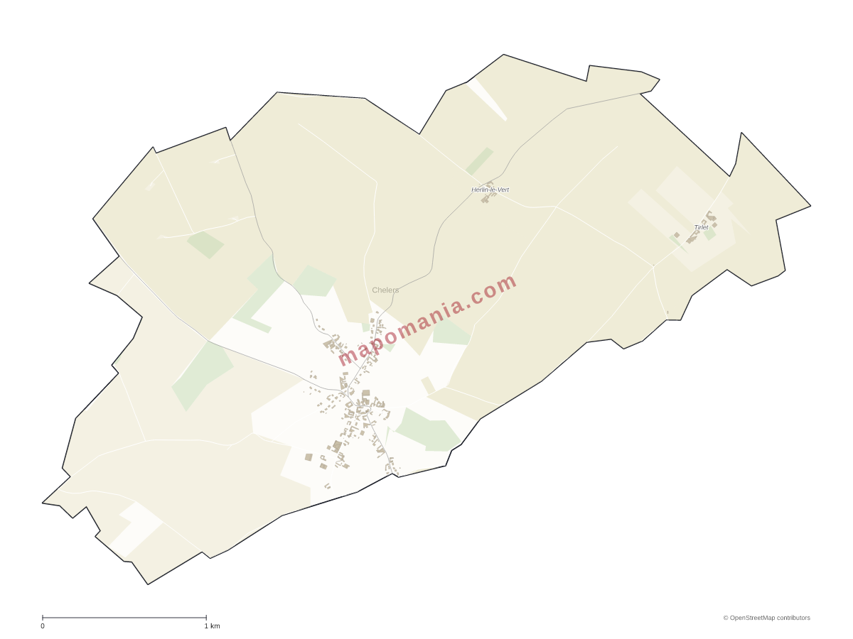 Carte de Chelers à personnaliser