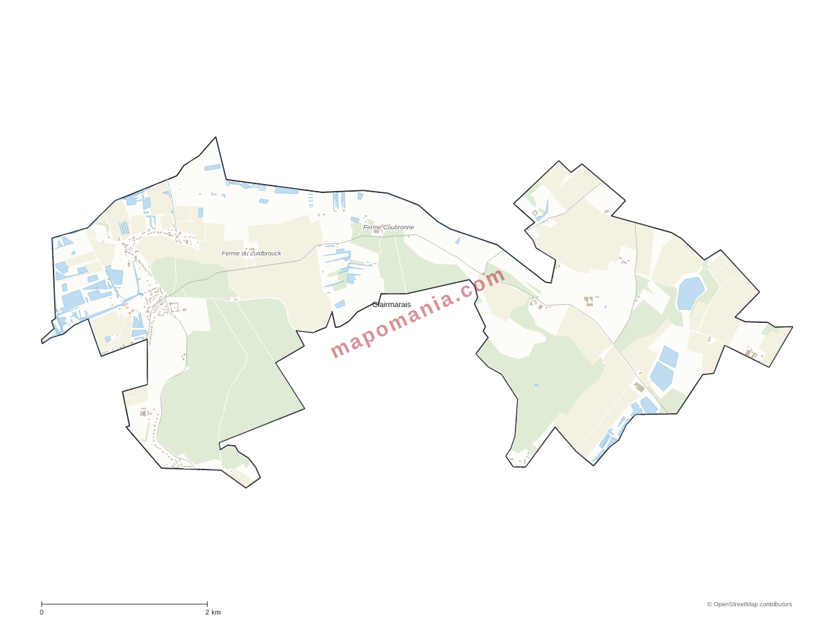 Carte de Clairmarais à personnaliser