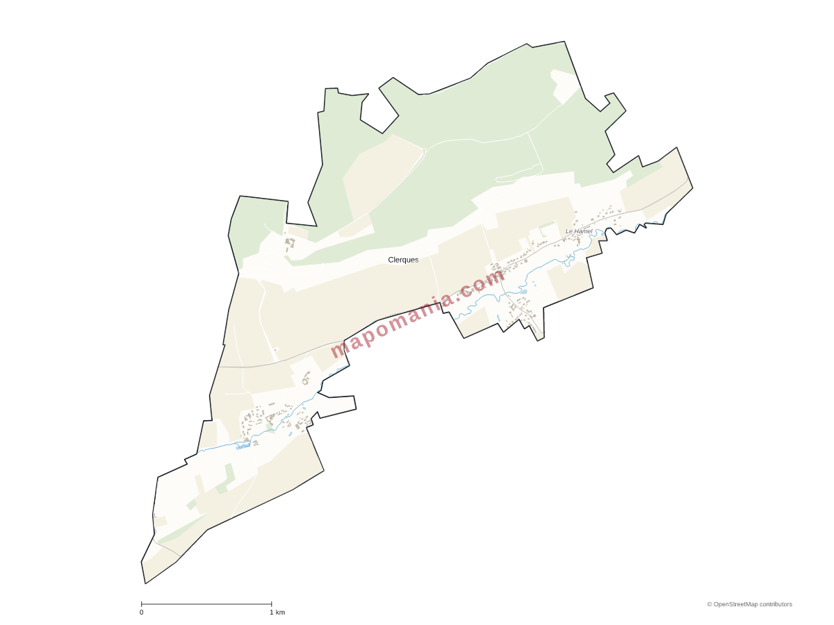 Carte de Clerques à personnaliser