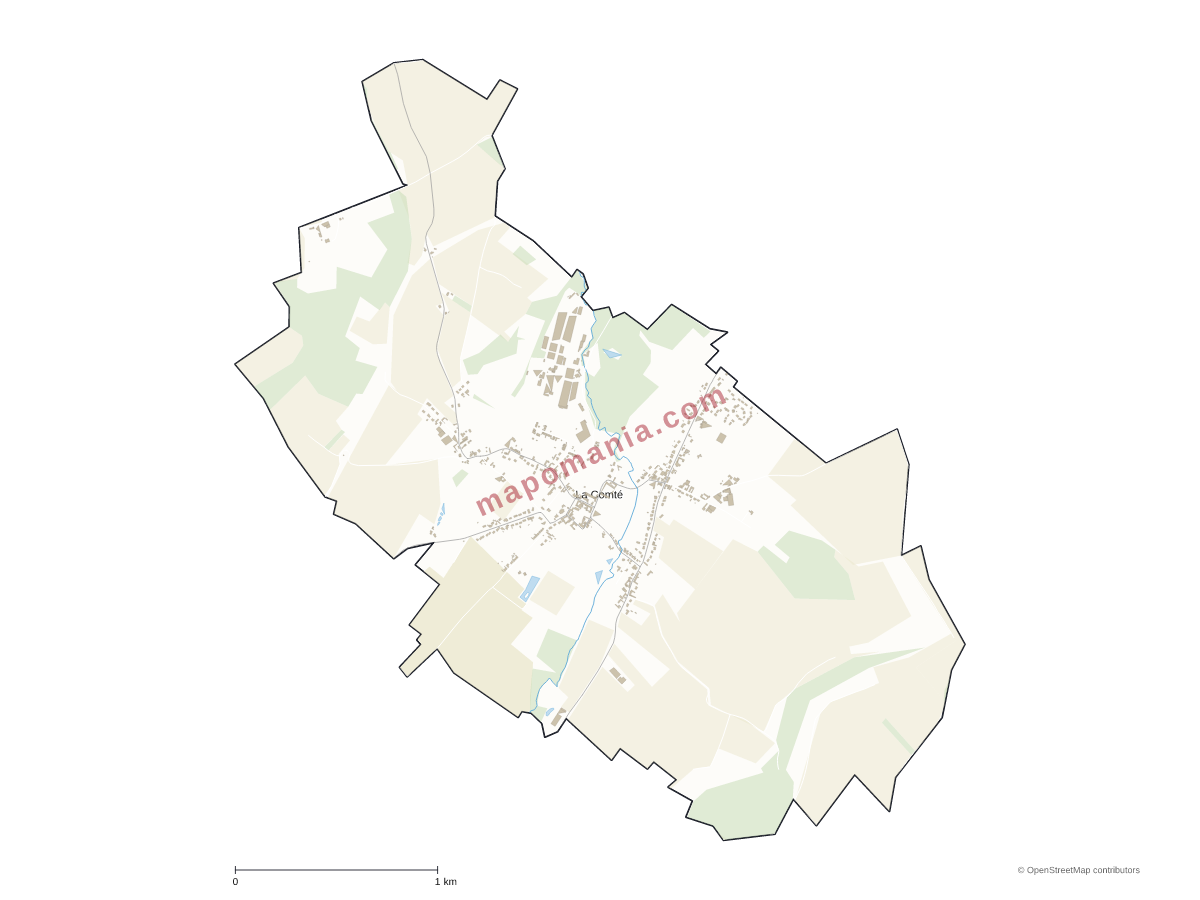 Carte de La Comté à personnaliser