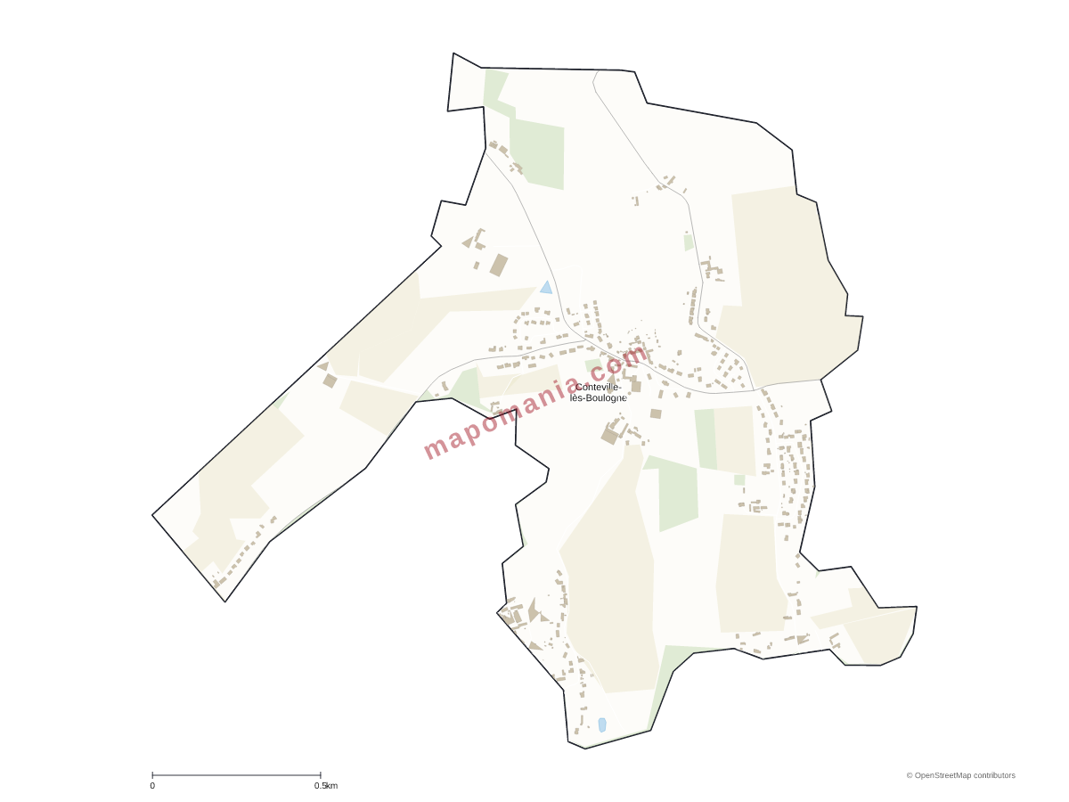 Carte de Conteville-lès-Boulogne à personnaliser