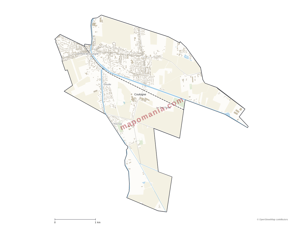Carte de Coulogne à personnaliser
