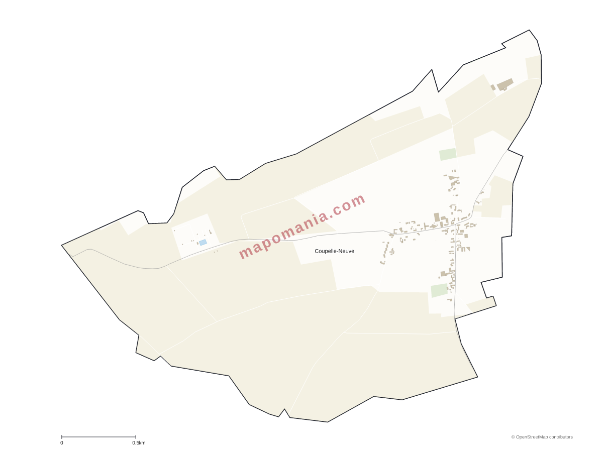Carte de Coupelle-Neuve à personnaliser